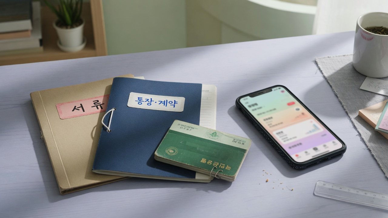 ISA 만기 서류와 연금 계좌 폴더를 책상에 나란히 둔 장면